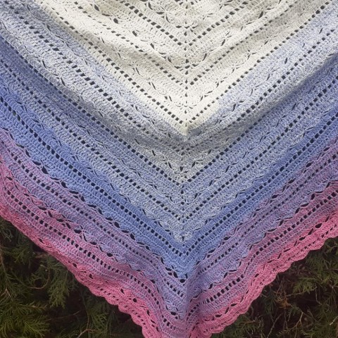 Šátek Hortenzie háčkovaný šátek pléd 