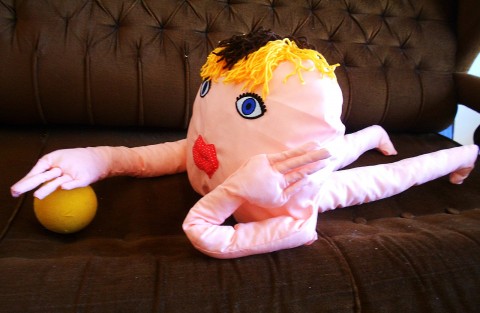 Polštářek či dekorace 2 panenka růžová bavlna polštářek mazlík panáček 