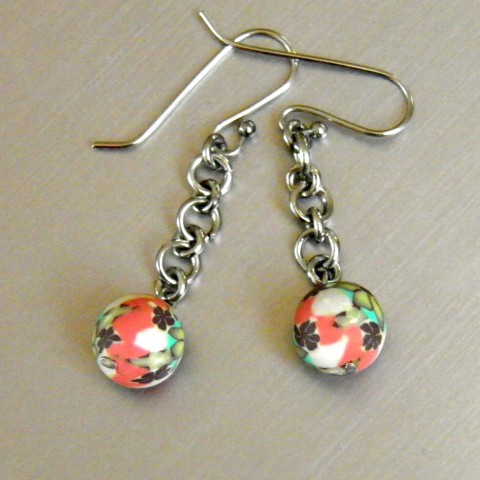 Náušnice Olivietta 2 nerez antialergický nerezový drát nerezová ocel keramický korálek 