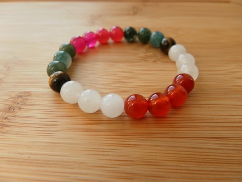 Náramek - Achát / tygří oko náramek joga meditační ochranný  