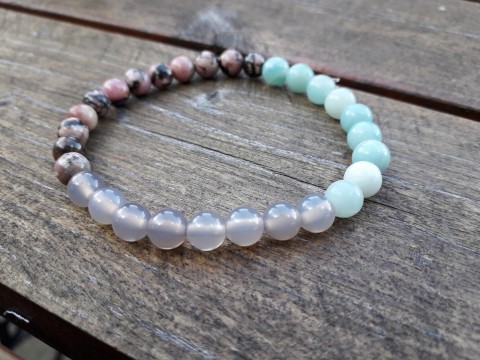 Náramek - opál / rodonit náramek joga meditační ochranný  