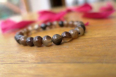 Náramek z Mechového Achátu náramek korálky kameny léčivý ochranný čakrový meditační joga 