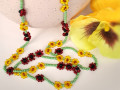 Slunečnice a vlčí máky - náhrdelník