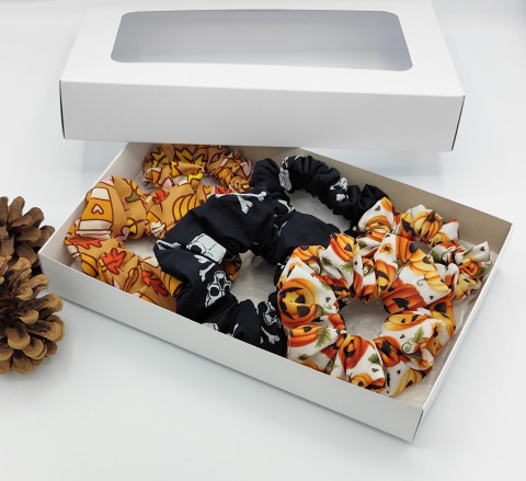 Halloweenská sada 2. - 6 scrunchies spona sponka sponky do vlasů spony scrunchies scrunchie 