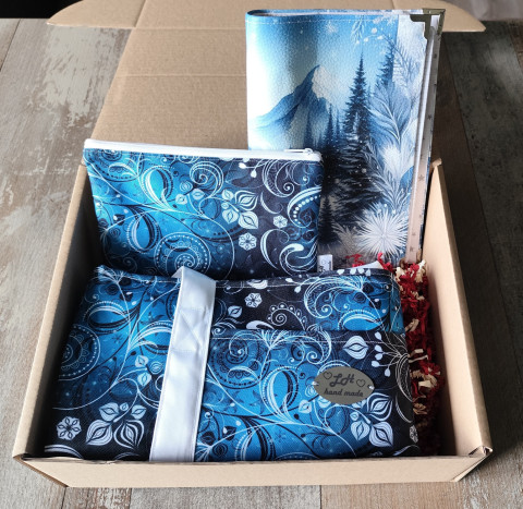 Velká dárková sada s kabelkou 3, kabelka taška koženka zápisník blok kabela bloček notýsek sešit sešítek karis 