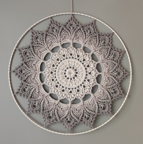 Mandala Béžově šedá hvězda - 45 cm meditace harmonie meditační lotosový květ mandaly mndala 