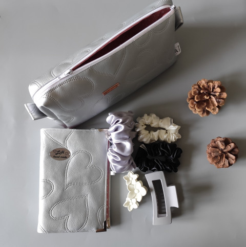 Dárková sada - stříbrná koženka zápisník blok bloček notýsek sešit sešítek karis 