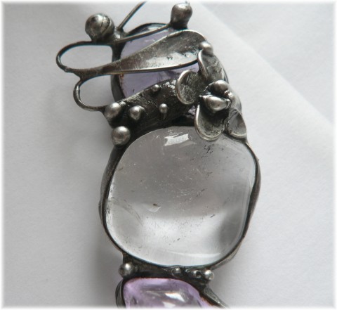 Tres piedras...l náhrdelník cín minerály cínování ametyst 