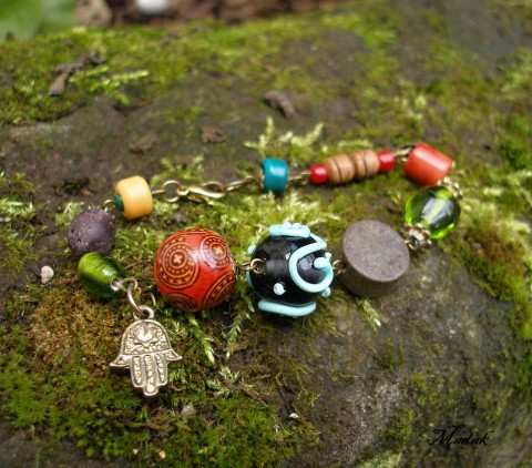 STORY XIV. - náramek SLEVA z 277,- náramek originální barevné měď starobylé ketlovaný petrolejová jedinečný story příběh 