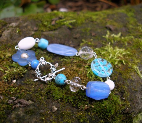 STORY IX. ... náramek SLEVA z 277,- náramek originální modrá měď stříbrná čirá starobylé ketlovaný petrolejová jedinečný story příběh 