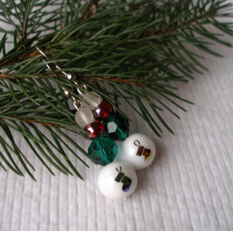 Christmas I. náušnice zima vánoce bílá christmas 