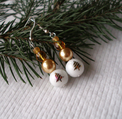 Christmas IV. náušnice zima vánoce bílá christmas 