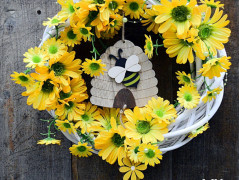 podzimní věneček s jelínkem..