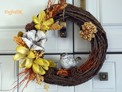 podzimní věneček s jelínkem..