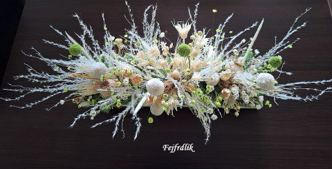 léto na stole :).. přírodní bílé křehké sušené sušinové letní.aranžmá. origoinální 