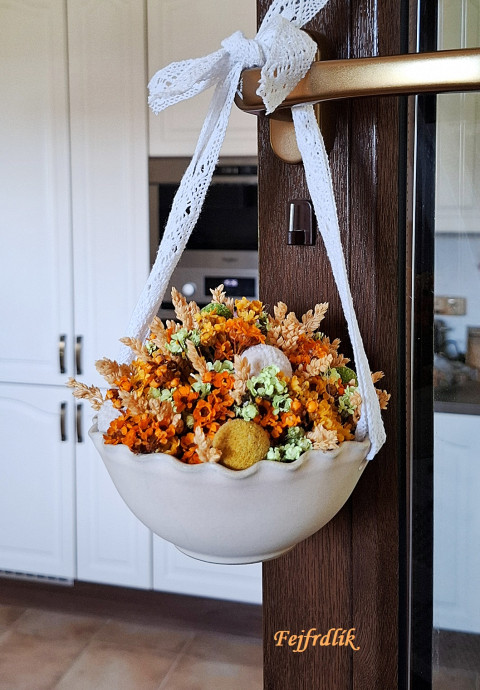 křehká krása ve vlnkách... dekorace originální dárek oranžová letní žlutá romantické jemné křehké aranžmá oxidie 