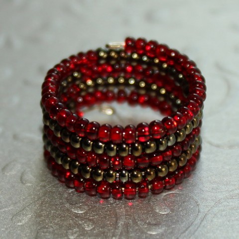 Prstýnek - vínovobronzový červená prsten elegantní černá prstýnek pruhovaný bronzová vínová tmavý široký 