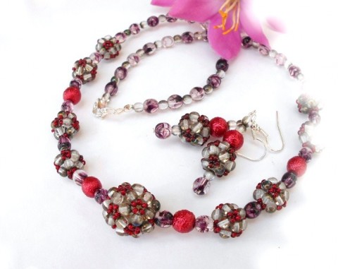 Souprava Sára originální sada souprava kulička šitá korále 