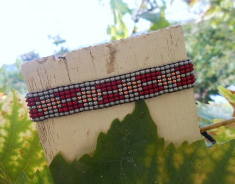 Náramek korálkový mašličky náramek letní barevný vzorovaný tkaný přátelství 