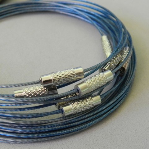 Obruč na krk, modrý - 1 ks materiál obruč lanko komponenty ocelové 