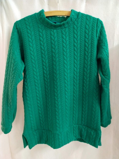 Dámská mikina copánky zelená S/M 