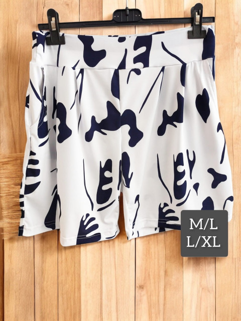 Dámské modrobílé viskozové kraťasy 