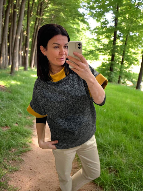 Dámská svetrová mikina melír tunika mikina svetr teplá melírovaná 