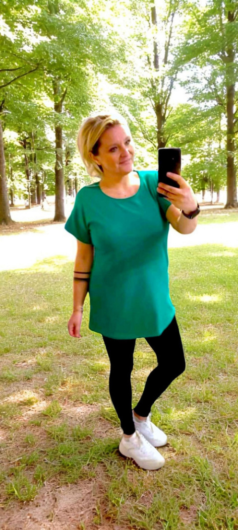 Dámská tunika Smaragd-S/M, L/XL tunika halenka triko top černé tmavá 