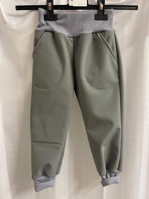 Dětské softshell kalhoty šedé-122 dětské kalhoty bavlněné tepláky hořčicové baggy 
