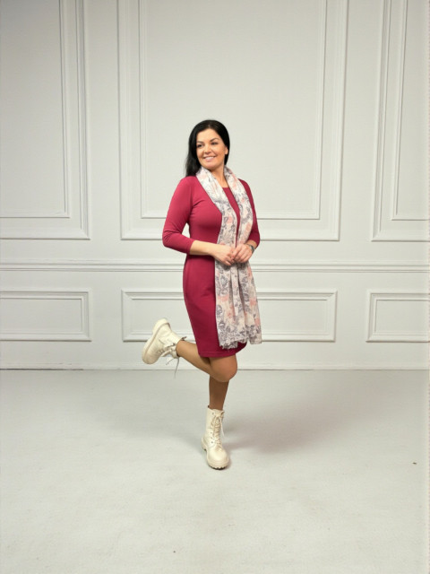 Dámské šaty Bordó - S/M,M/L 