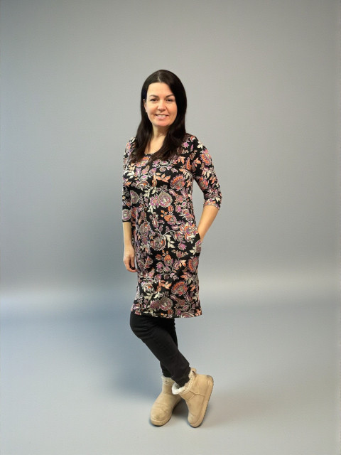 Dámské šaty Lucie - M/L,L/XL šaty hřejivé šatky melírované svetrové 