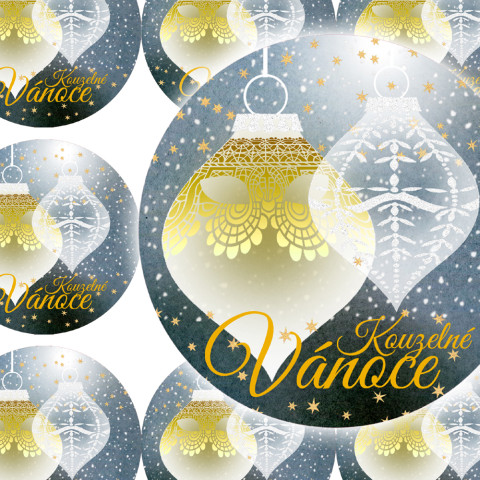 SKLENĚNÁ KŘEHKOST - samolepky zábava ozdoby vánoce sklo svátek přání vánoční diář deník advent obálka svátky nálepka pohlednice samolepky samolepka 