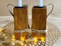 Dřevěný dekorativní svícen