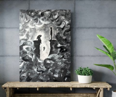 Obraz - Nad propastí ticha obraz akryl art abstraktni umeni originalni obraz 