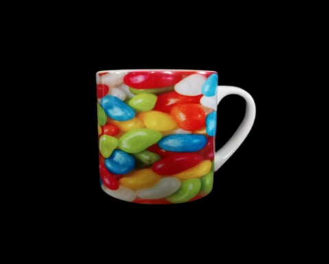 Dětský hrneček, barevné fazolky hrnek hrneček dětský tisk potišt 