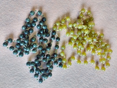 Dvoj šňůra zelená náhrdelník zelená žena dívka extravagant 