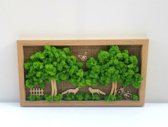 Mechový obraz, strom života, 30 cm