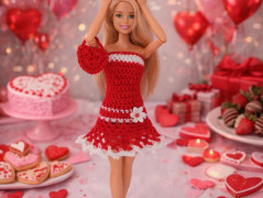 Barbie-valentýnské šatičky