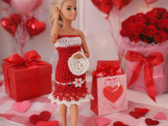 Barbie-valentýnské šatičky