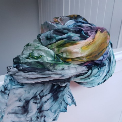 Šál, 180x90, TyrkysMed sperkyjoha hedvábný velký šál 180 x 90 cm 