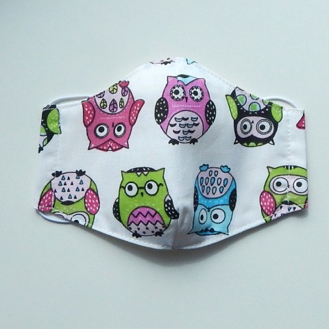 Rouška trojitá - dětská 6 sova rouška 