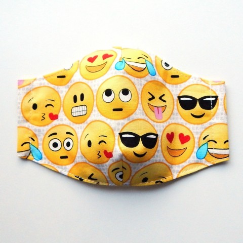 Rouška trojitá - dětská 44 smajlík smajlíci emoji 