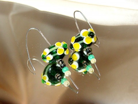 Náušnice * Zelené * zelená náušnice vinutky osteofix skleněné 