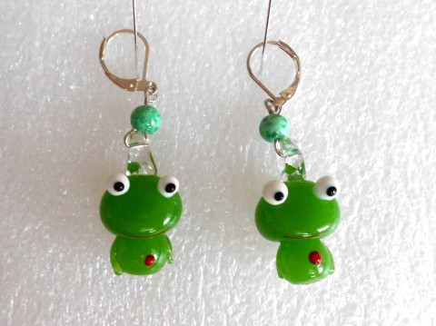 * Náušnice - Vinutky 4 * zelená náušnice veselé vinutky žába 