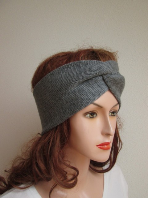 Čelenka vlněná - šedá šedá čelenka pletená čelenka šedá čelenka vlněná čelenka dvojitá čelenka 