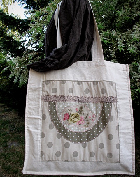 Taška aplikovaná N_1 taška velká kabela handmade objemná original aplikovaná 