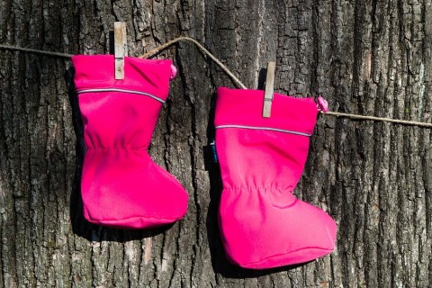 Merino Botičky - Softshell/Fuchsie 