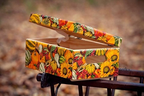 box s úchyty-dýňový box podzim dýně zelenina krabička krabice zátiší decoupage grunterka boxík 