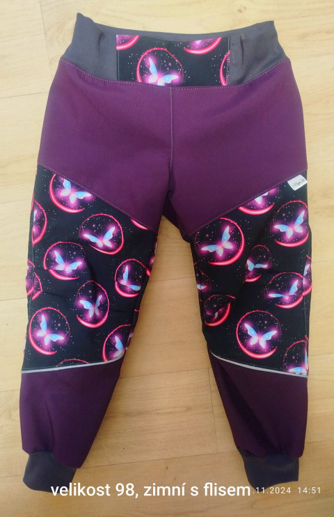 Dívčí motýlkové soft kalhoty kalhoty softschel 