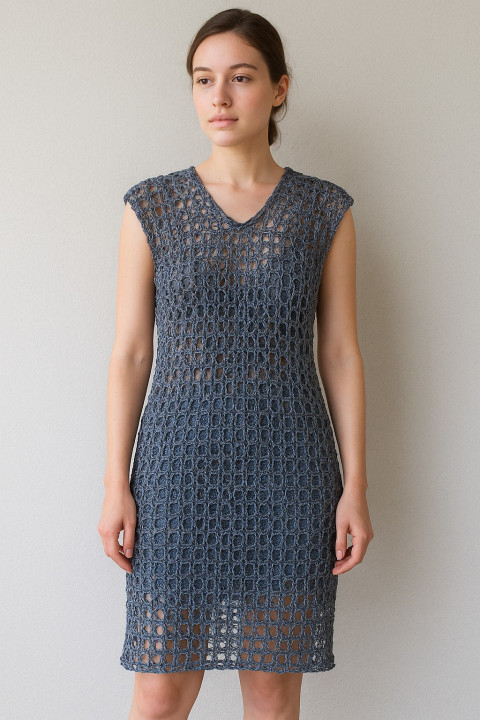 Háčkované plážové šaty / tunika modrá tunika bílá černá šaty béžová léto háčkované plážová letn handmade dírkovaná lehoučká í přes plavky 